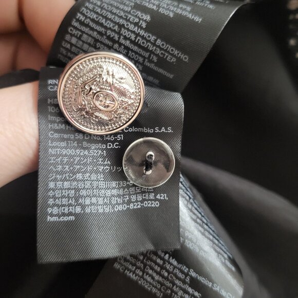 H&M Black & White Tweed Boucle Mini Skirt size 14 - Picture 10 of 10